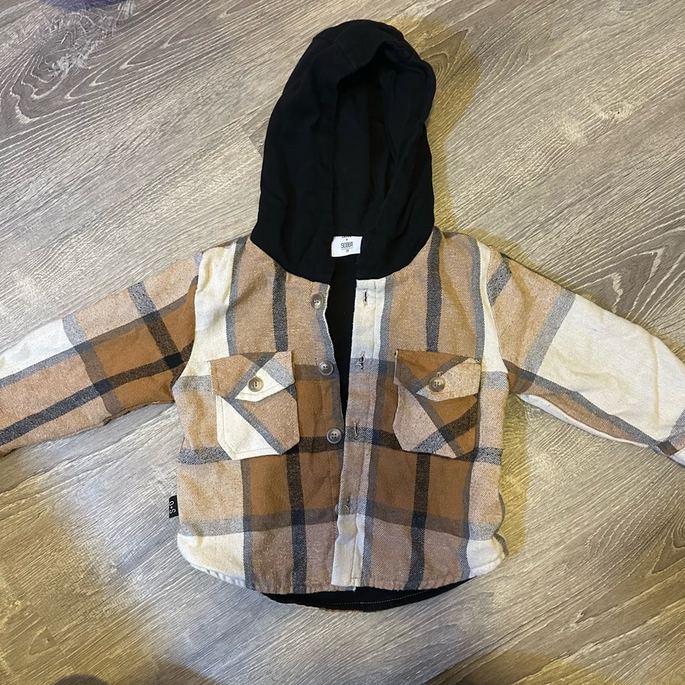 Plaid Hooded Kids Jacket